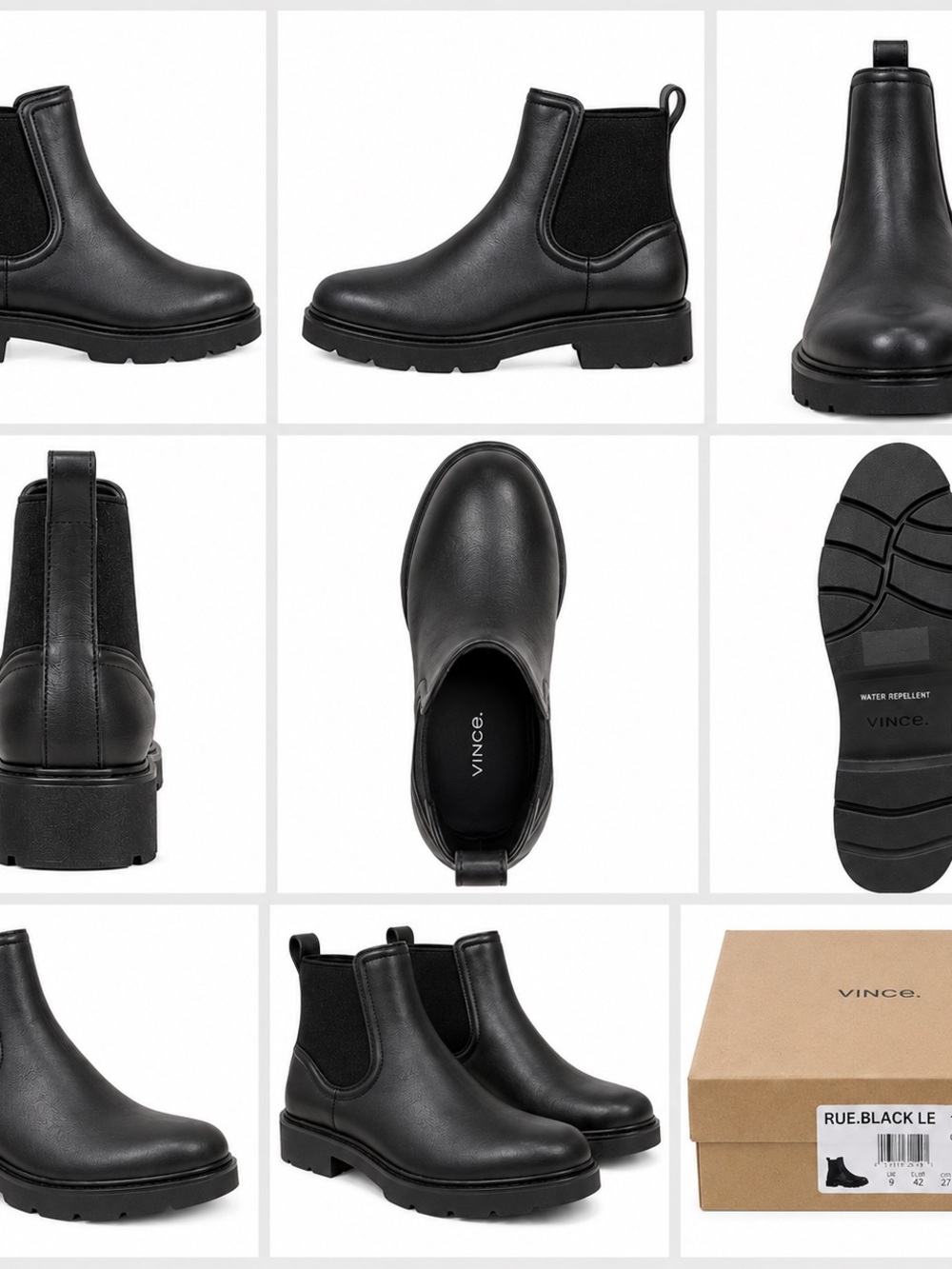 Vince Black Chelsea Ankle Boots - Smooth Slip-On Booties